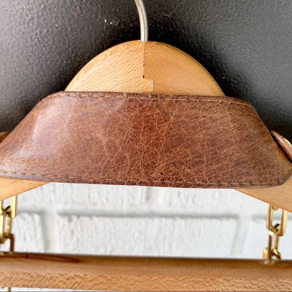 Tory Burch Tan Patterned Gold Chain Shoulder Bag